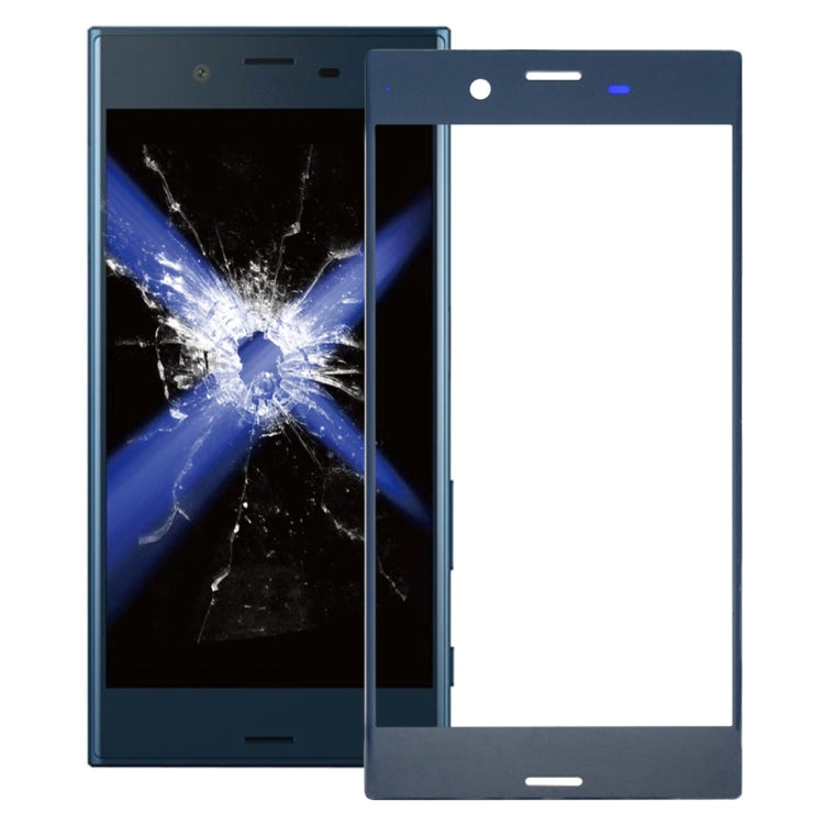 Front Screen Outer Glass Lens for Sony Xperia XZ(Blue) - Repair & Spare Parts by buy2fix | Online Shopping UK | buy2fix