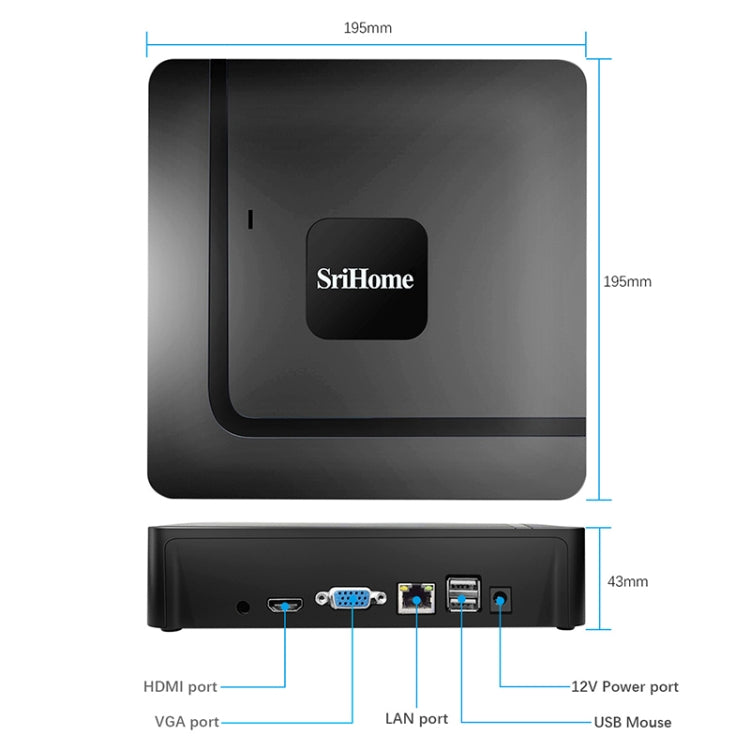 SriHome NVS003 4K Ultra HD 16 Channel Network Video Recorder, UK Plug - Security by SriHome | Online Shopping UK | buy2fix