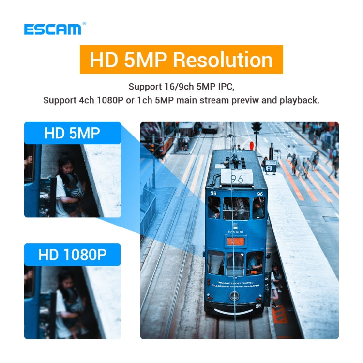 ESCAM K716 HD 5MP 16CH Smart NVR Network Video Recorder - Digital Video Recorder by ESCAM | Online Shopping UK | buy2fix