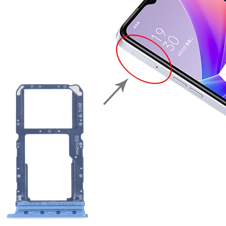 For OPPO A57 5G / A77 5G / K10 5G SIM Card Tray + SIM / Micro SD Card Tray (Purple) - Card Socket by buy2fix | Online Shopping UK | buy2fix