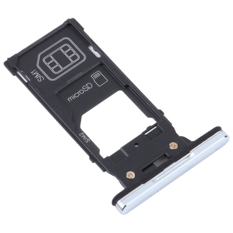 For Sony Xperia XZ2 Premium Original SIM Card Tray + SIM / Micro SD Card Tray (Silver) - Repair & Spare Parts by buy2fix | Online Shopping UK | buy2fix