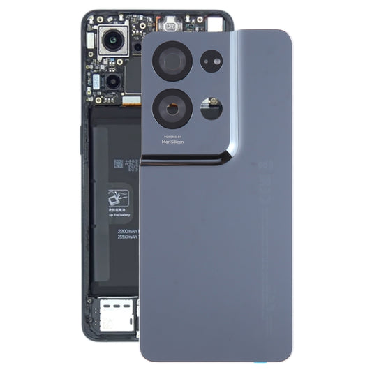For OPPO Reno8 Pro 5G Original Battery Back Cover with Camera Lens Cover(Black) - Back Cover by buy2fix | Online Shopping UK | buy2fix