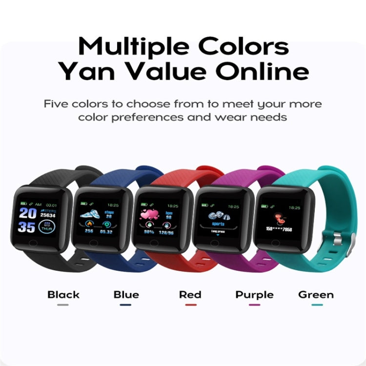 116plus 1.3 inch Color Screen Smart Bracelet IP67 Waterproof, Support Call Reminder/ Heart Rate Monitoring /Blood Pressure Monitoring/ Sleep Monitoring/Excessive Sitting Reminder/Blood Oxygen Monitoring(Black) - Smart Wear by buy2fix | Online Shopping UK | buy2fix