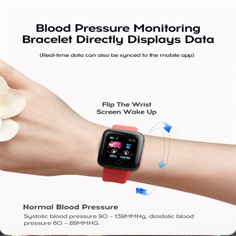 116plus 1.3 inch Color Screen Smart Bracelet IP67 Waterproof, Support Call Reminder/ Heart Rate Monitoring /Blood Pressure Monitoring/ Sleep Monitoring/Excessive Sitting Reminder/Blood Oxygen Monitoring(Blue) - Smart Wear by buy2fix | Online Shopping UK | buy2fix