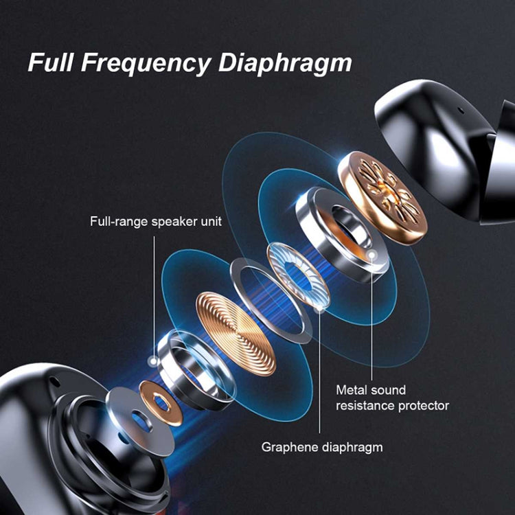 T8 Hifi Wireless Bluetooth 5.0 Earphone Waterproof Sports Gaming Earphone Noise Earbuds with LED Display(Black) - Bluetooth Earphone by buy2fix | Online Shopping UK | buy2fix