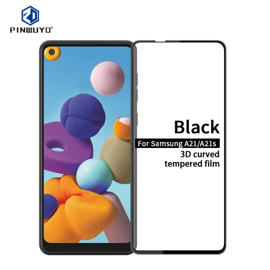 For Samsung Galaxy A21 / A21s PINWUYO 9H 3D Curved Full Screen Explosion-proof Tempered Glass Film(Black) - Galaxy Tempered Glass by PINWUYO | Online Shopping UK | buy2fix