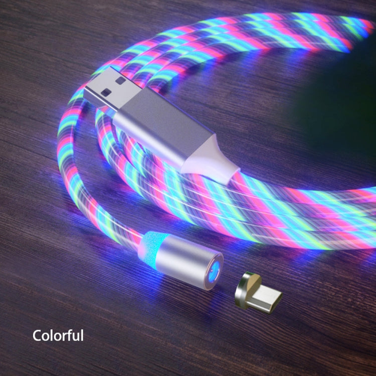 USB to Micro USB Magnetic Suction Colorful Streamer Mobile Phone Charging Cable, Length: 1m(Color Light) - Mobile Accessories by buy2fix | Online Shopping UK | buy2fix