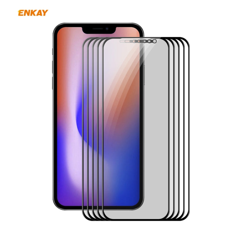 For iPhone 12 / 12 Pro 5pcs ENKAY Hat-Prince 0.26mm 9H 6D Privacy Anti-spy Full Screen Tempered Glass Film 6.1 - iPhone 12 / 12 Pro Tempered Glass by ENKAY | Online Shopping UK | buy2fix