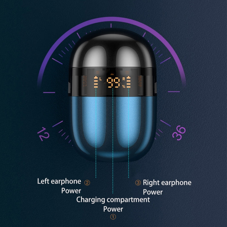 J28 TWS Wireless Bluetooth Earphones LED Digital Display HIFI Music Sport Earphone(Green) - TWS Earphone by buy2fix | Online Shopping UK | buy2fix