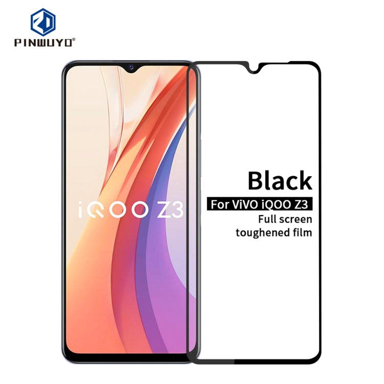 For vivo iQOO Z3 PINWUYO 9H 2.5D Full Screen Tempered Glass Film(Black) - vivo Tempered Glass by PINWUYO | Online Shopping UK | buy2fix