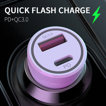 P21 Portable PD 20W + QC3.0 18W Dual Ports Fast Car Charger with USB to Micro USB Cable Kit(Black) - Car Charger by buy2fix | Online Shopping UK | buy2fix