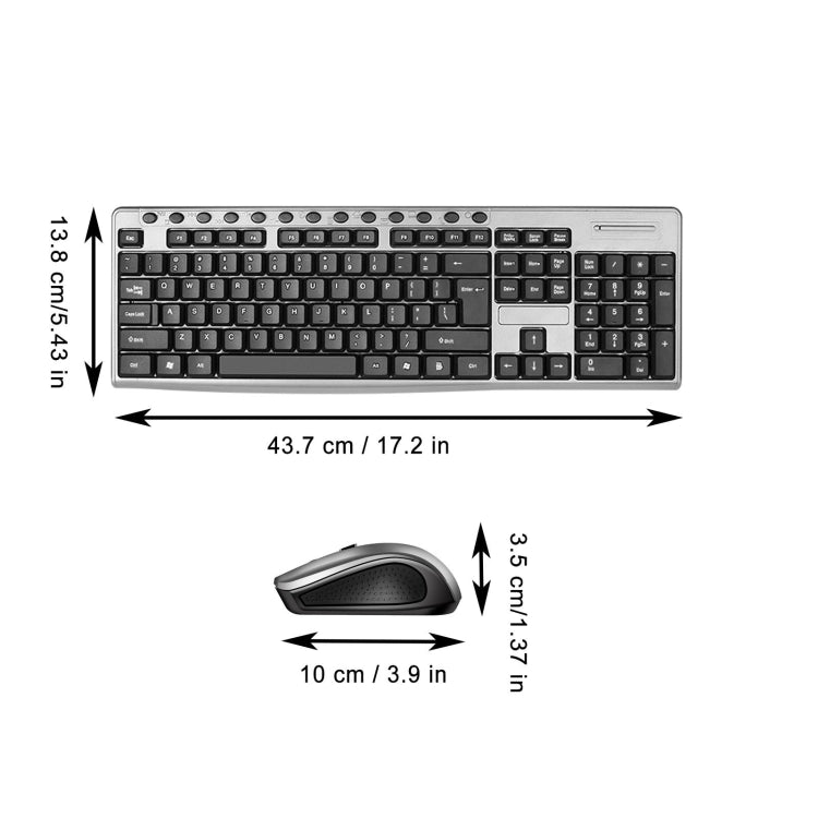 KB6600 104 Keys 2.4G Wireless Keyboard and Mouse Set - Wireless Keyboard by buy2fix | Online Shopping UK | buy2fix