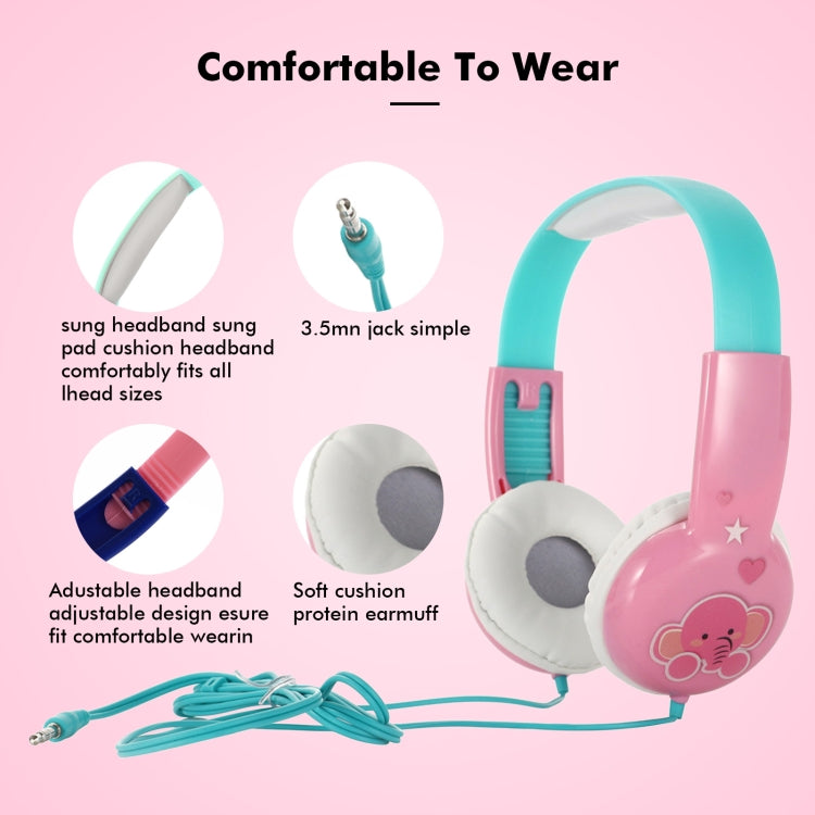 KID101 Portable Cute Children Learning Wired Headphone(Blue Red) - Multimedia Headset by buy2fix | Online Shopping UK | buy2fix