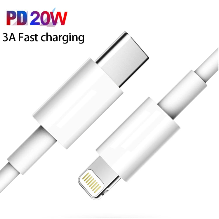 CS-20W Mini Portable PD3.0 + QC3.0 Dual Ports Fast Charger with 3A Type-C to 8 Pin Data Cable(EU Plug) - Apple Accessories by buy2fix | Online Shopping UK | buy2fix