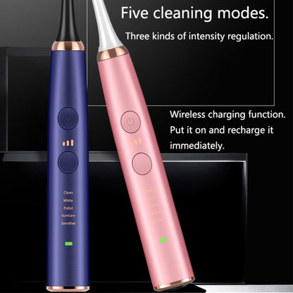 Wireless Induction Charging Ultrasonic Electric Toothbrush(Pink) - Toothbrushes by buy2fix | Online Shopping UK | buy2fix