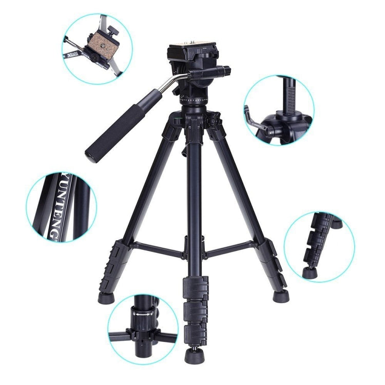 YUNTENG VCT-691 Aluminum Tripod Mount with Fluid Drag Head - Tripods by YUNTENG | Online Shopping UK | buy2fix