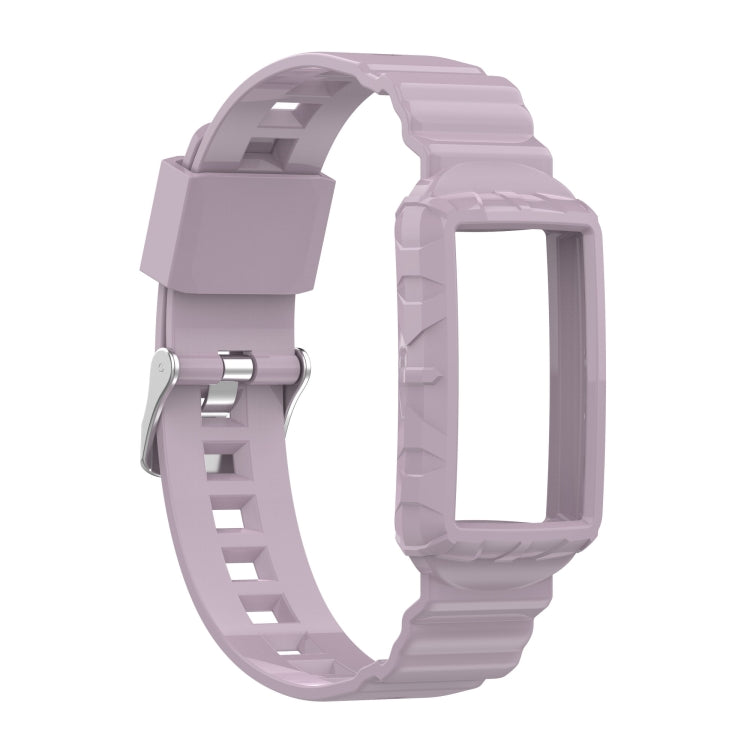 For Fitbit Charge 4 SE Silicone One Body Armor Watch Band(Light Purple) - Smart Wear by buy2fix | Online Shopping UK | buy2fix