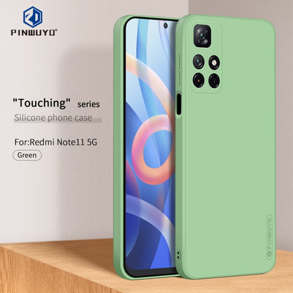 For Xiaomi Redmi Note 11 / Poco M4 Pro 5G PINWUYO Liquid Silicone TPU Phone Case(Green) - Xiaomi Cases by PINWUYO | Online Shopping UK | buy2fix