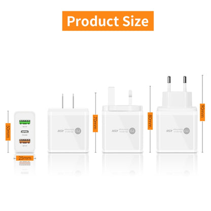 45W PD3.0 + 2 x QC3.0 USB Multi Port Charger with Type-C to 8 Pin Cable, US Plug(White) - USB Charger by buy2fix | Online Shopping UK | buy2fix