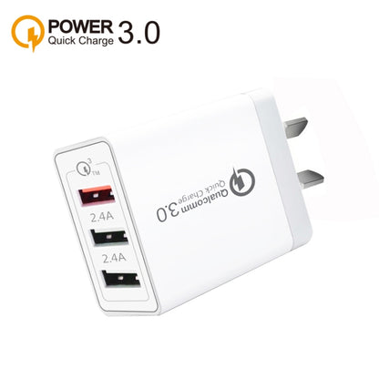 SDC-30W QC3.0 USB + 2 x USB2.0 Port Quick Charger with USB to 8 Pin Cable, AU Plug - Apple Accessories by buy2fix | Online Shopping UK | buy2fix