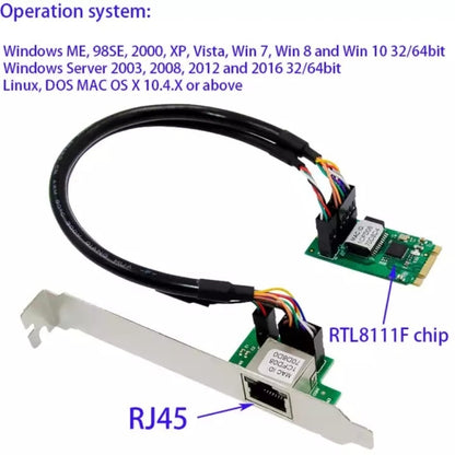 ST7245 M2 to RJ45 Network Card  for  RTL8111F Chipset - USB Network Adapter by buy2fix | Online Shopping UK | buy2fix