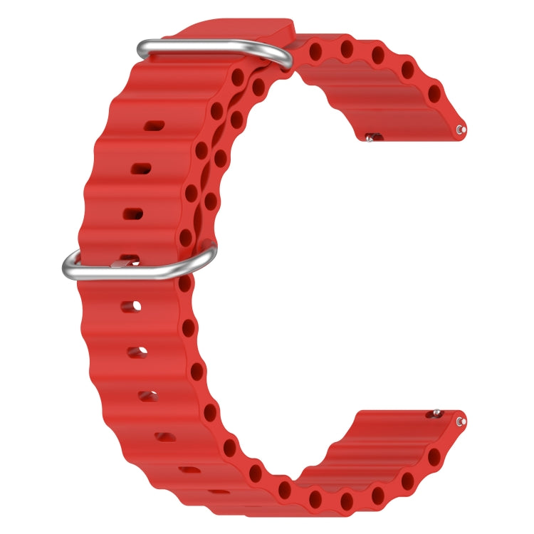 For Garmin Venu 2 Plus 20mm Ocean Style Silicone Solid Color Watch Band(Red) - Watch Bands by buy2fix | Online Shopping UK | buy2fix