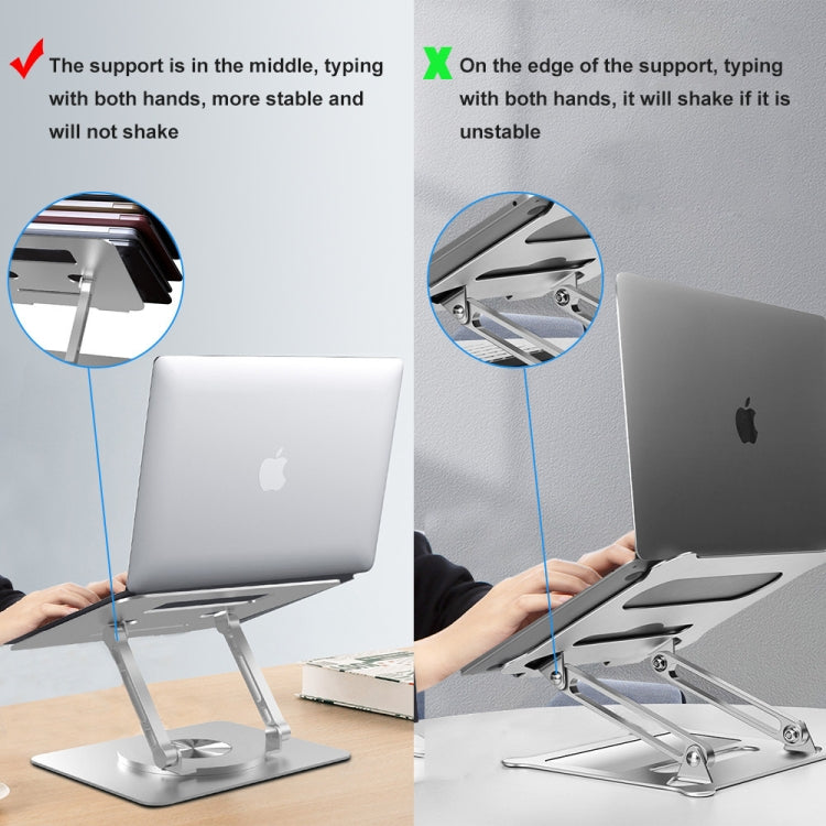 D088 Portable Aluminum 360 Degree Rotating Height Flexible Adjustable Notebook Laptop Stand - Computer & Networking by buy2fix | Online Shopping UK | buy2fix