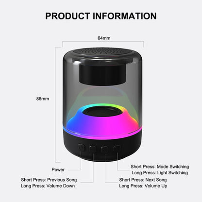 ENKAY Hat-Prince Portable RGB Light Wireless Bluetooth Speaker, Size:S - Mini Speaker by ENKAY | Online Shopping UK | buy2fix