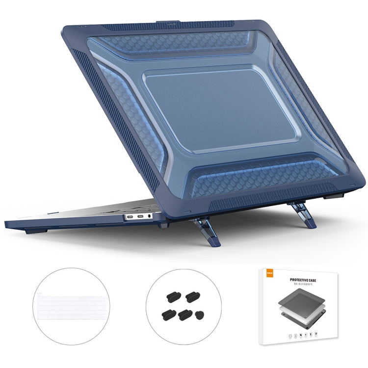 For MacBook Pro 16 A2141 ENKAY Hat-Prince 3 in 1 Protective Bracket  Case Cover Hard Shell with TPU Keyboard Film / Anti-dust Plugs, Version:US(Blue) - MacBook Pro Cases by ENKAY | Online Shopping UK | buy2fix