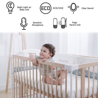 DBM-8 Wireless Audio Two-way Talk Back Baby Monitor, Intercom Sound Alert for Infant(EU Plug) - Security by buy2fix | Online Shopping UK | buy2fix