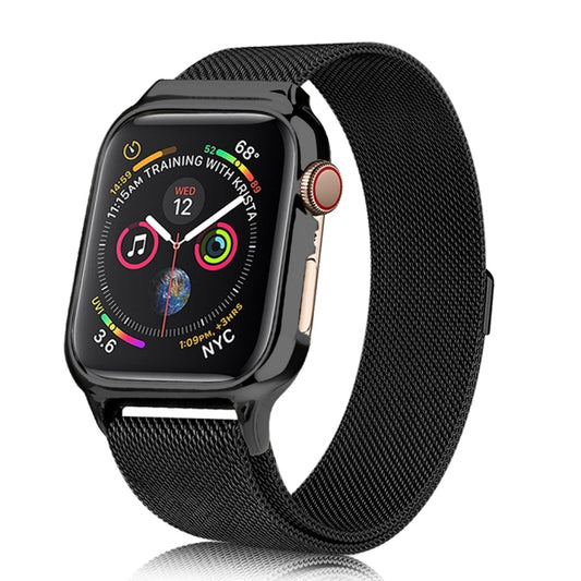 Milanese Loop Magnetic Stainless Steel Watch Band With Frame for Apple Watch Series 4 / 5 40mm(Black) - Smart Wear by buy2fix | Online Shopping UK | buy2fix