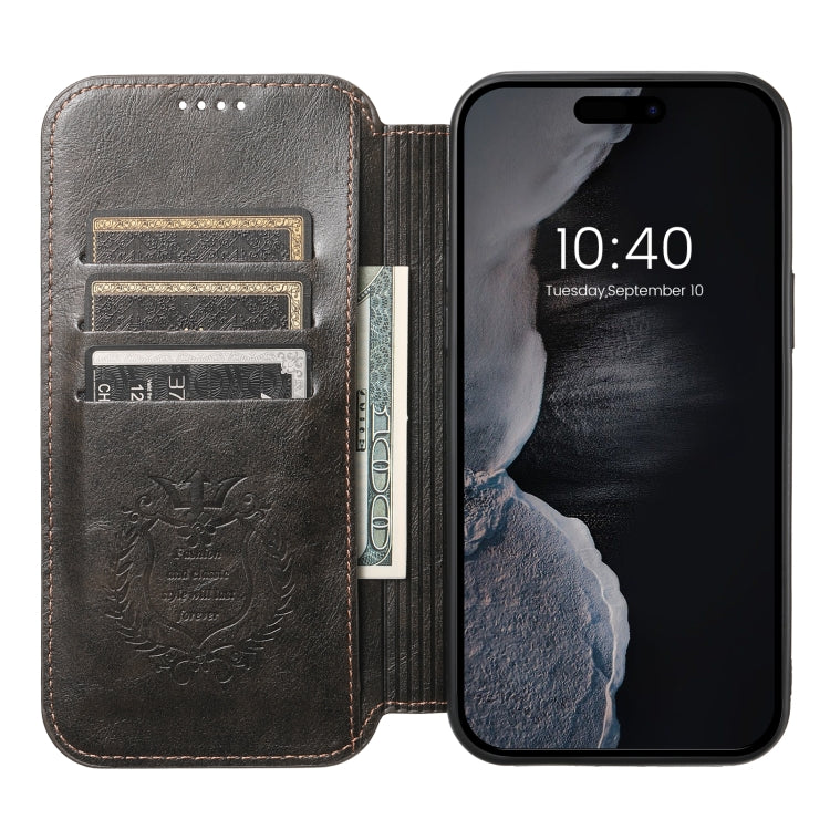 For iPhone 14 Pro Max Suteni J05 Leather Magnetic Magsafe Phone Case(Black) - iPhone 14 Pro Max Cases by Suteni | Online Shopping UK | buy2fix