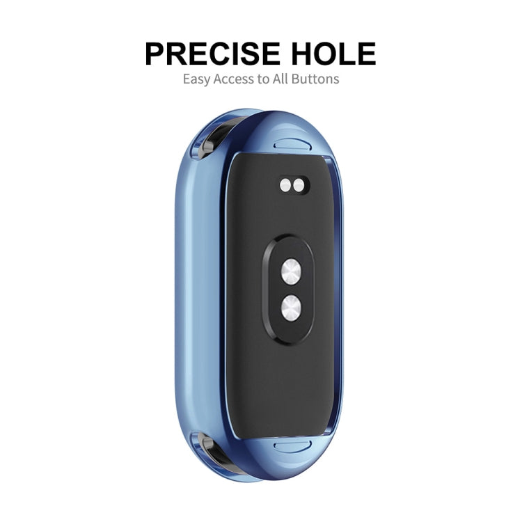 For Xiaomi Mi Band 8 ENKAY Hat-Prince Full Coverage Electroplated Soft TPU Watch Case with Screen Protection(Navy Blue) - Watch Cases by ENKAY | Online Shopping UK | buy2fix