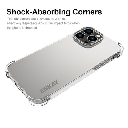 For iPhone 14 Pro ENKAY Transparent TPU Shockproof Phone Case with Glass Film - iPhone 14 Pro Cases by ENKAY | Online Shopping UK | buy2fix