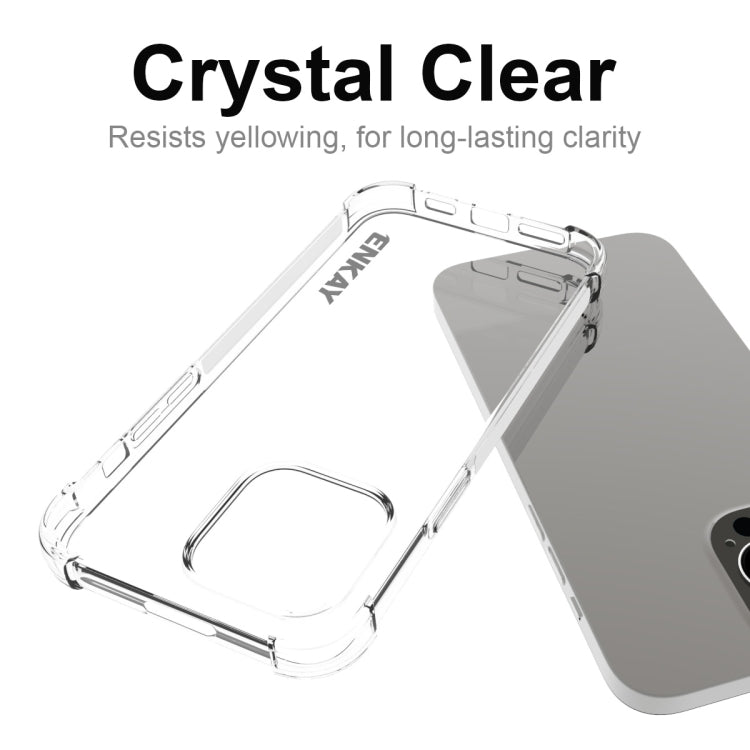 For iPhone 14 Pro ENKAY Transparent TPU Shockproof Phone Case with Glass Film - iPhone 14 Pro Cases by ENKAY | Online Shopping UK | buy2fix