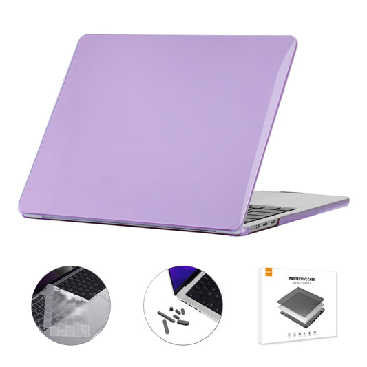 For MacBook Air 15.3 A2941 ENKAY US Version 3 in 1 Crystal Protective Case with TPU Keyboard Film & Anti-dust Plugs(Light Purple) - MacBook Air Cases by ENKAY | Online Shopping UK | buy2fix