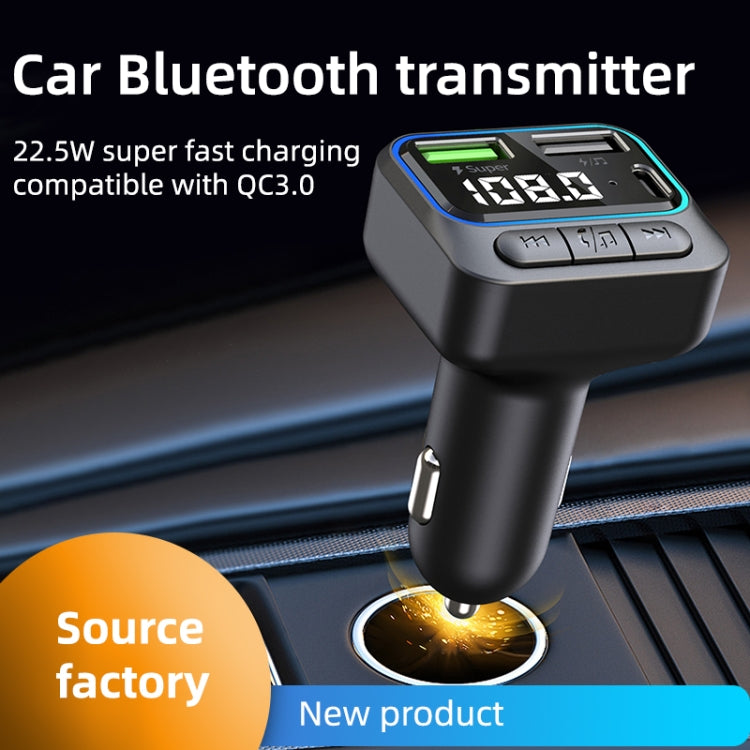 C40 Type-C + Dual USB QC3.0 Car Charger Bluetooth Hands-free Call Adapter Car MP3 Music Player - Car Charger by buy2fix | Online Shopping UK | buy2fix