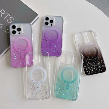 For iPhone 12 Pro MagSafe Glitter Hybrid Clear TPU Phone Case(Pink) - iPhone 12 / 12 Pro Cases by buy2fix | Online Shopping UK | buy2fix