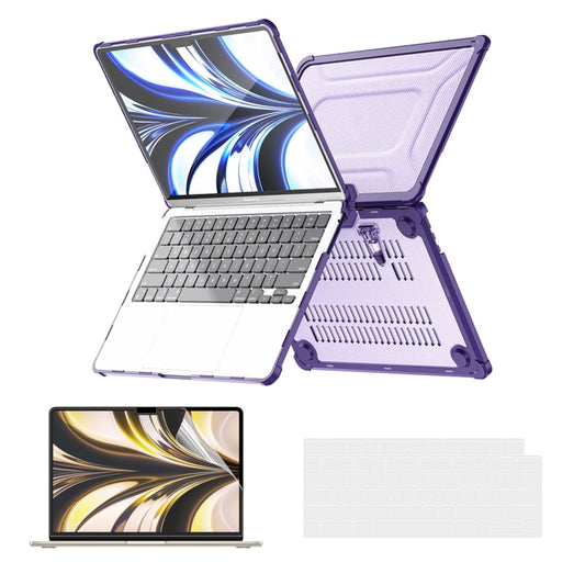 For MacBook Air 13.6 A2681 ENKAY Hat-Prince 3 in 1 Protective Bracket Case Cover Hard Shell with TPU Keyboard Film / PET Screen Protector, Version:US(Purple) - MacBook Air Cases by ENKAY | Online Shopping UK | buy2fix