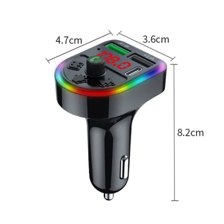 F21 PD + USB Car Charger Bluetooth Car Adapter Handsfree Call FM Transmitter MP3 Music Player - Bluetooth Car Kits by buy2fix | Online Shopping UK | buy2fix