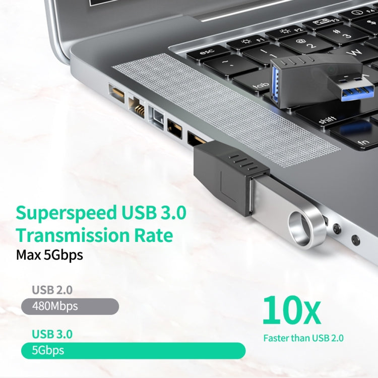 ENKAY USB 3.0 Adapter 90 Degree Angle Male to Female Combo Coupler Extender Connector, Angle:Vertical Down - USB 3.0 by ENKAY | Online Shopping UK | buy2fix