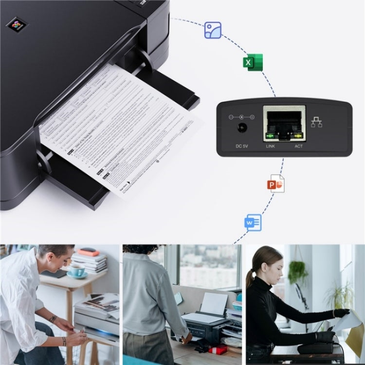 WAVLINK NU72P11 100Mbps Network Print Server USB 2.0 Network Printer Power Adapter(UK Plug) - Printer Accessories by WAVLINK | Online Shopping UK | buy2fix