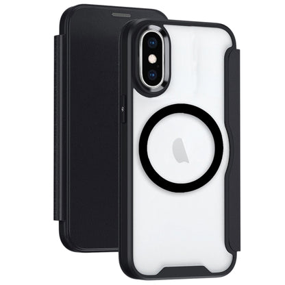 For iPhone XS MagSafe RFID Blocking Adsorption Flip Leather Phone Case(Black) - More iPhone Cases by buy2fix | Online Shopping UK | buy2fix