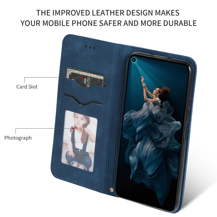 Retro Skin Feel Business Magnetic Horizontal Flip Leather Case for Huawei Honor 20 Pro(Navy Blue) - Mobile Accessories by buy2fix | Online Shopping UK | buy2fix