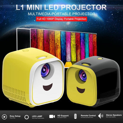 L1 Children Projector Mini Mini LED Portable Home Speaker Projector, US Plug(Black) - Consumer Electronics by buy2fix | Online Shopping UK | buy2fix