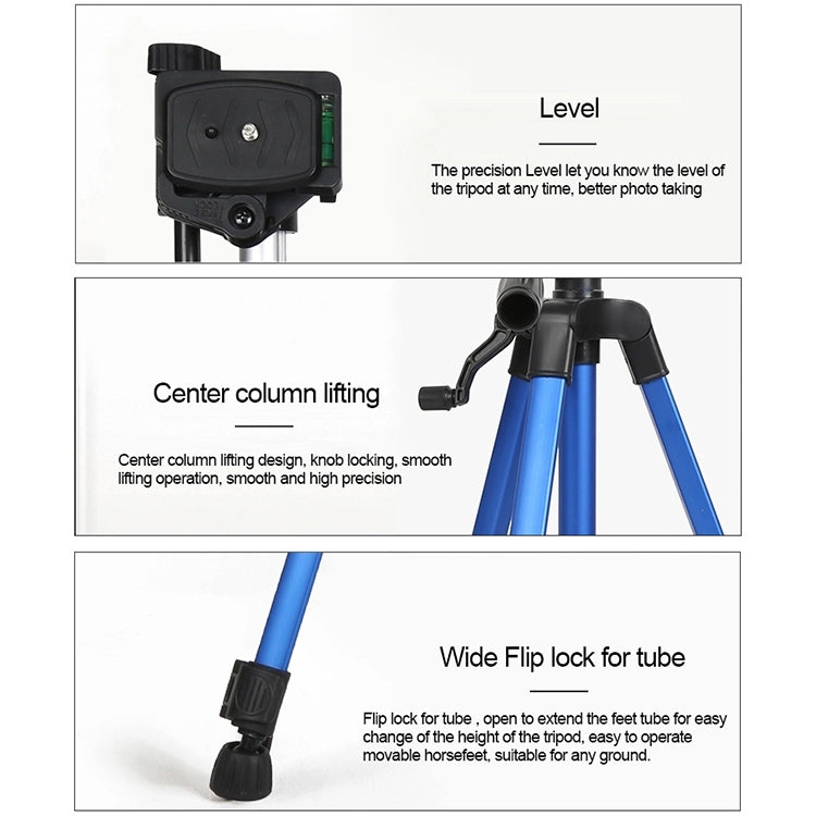 Portable Phone Live Selfie 3366 Tripod Stand DV SLR Camera Self-timer Full Light Bracket(Blue) - Camera Accessories by INDEPMAN | Online Shopping UK | buy2fix