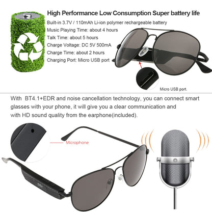 Y88 Wireless Earphone Bluetooth Headset Sunglasses Music Headphones Smart Glasses Earbud Hands-free with Mic - Bluetooth Earphone by buy2fix | Online Shopping UK | buy2fix