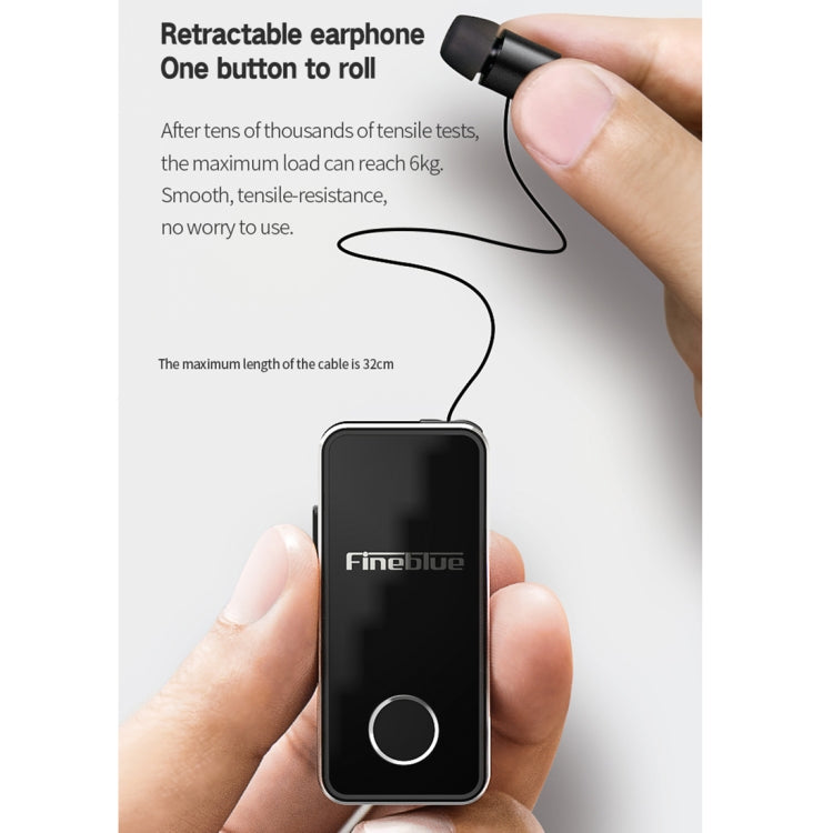 FineBlue F2 Pro Wireless Bluetooth V5.0 Earphone Hands-Free Vibrating Alert Wear Clip Earphone(White) - Bluetooth Earphone by Fineblue | Online Shopping UK | buy2fix