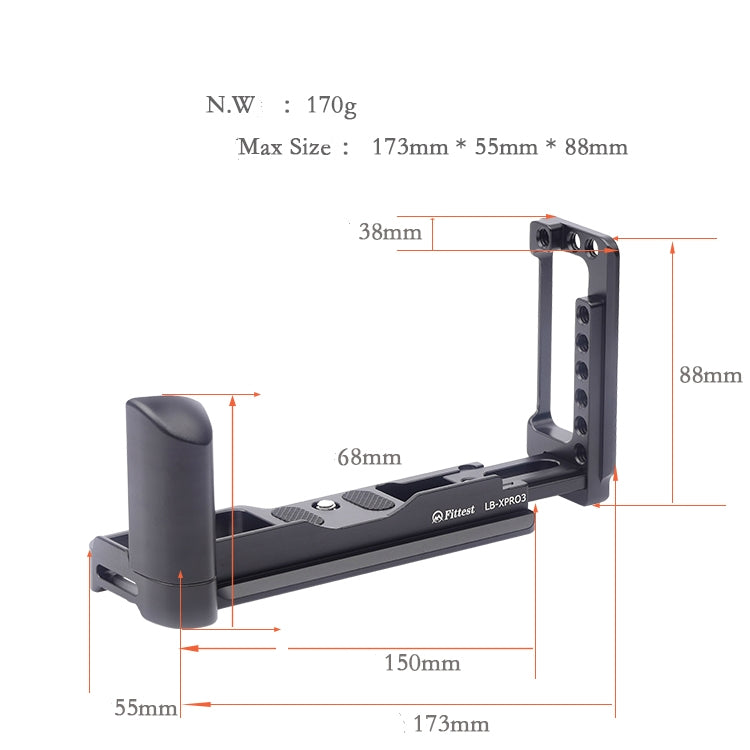 Vertical Shoot Quick Release L Plate Bracket Base Holder for FUJIFILM X Pro 3 - Camera Accessories by FITTEST | Online Shopping UK | buy2fix