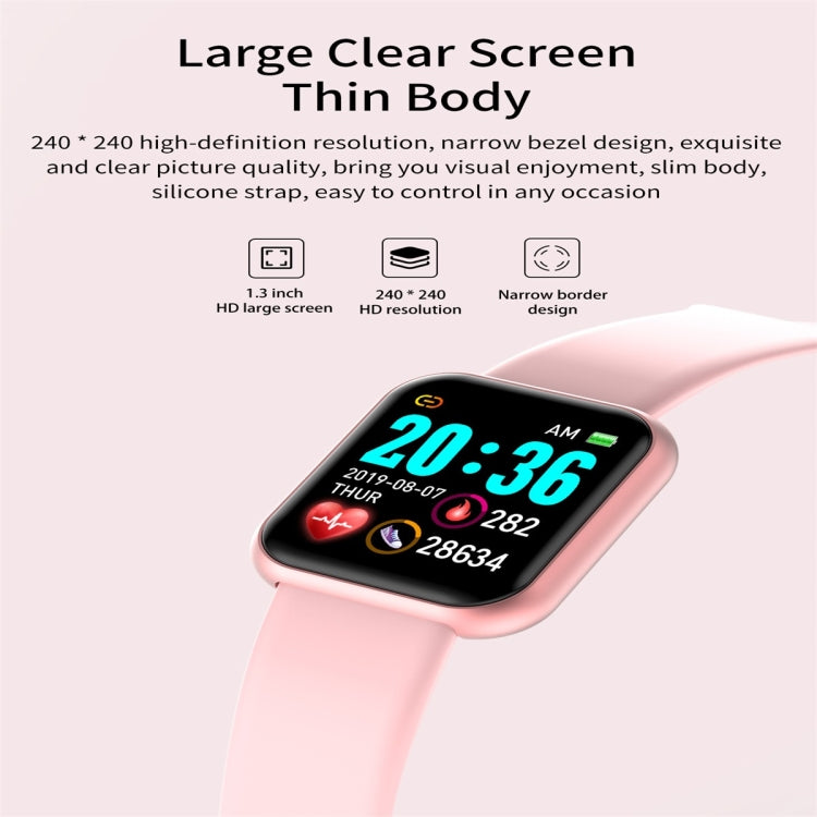 D20 1.3inch IPS Color Screen Smart Watch IP67 Waterproof,Support Call Reminder /Heart Rate Monitoring/Blood Pressure Monitoring/Sedentary Reminder(Pink) - Smart Wear by buy2fix | Online Shopping UK | buy2fix